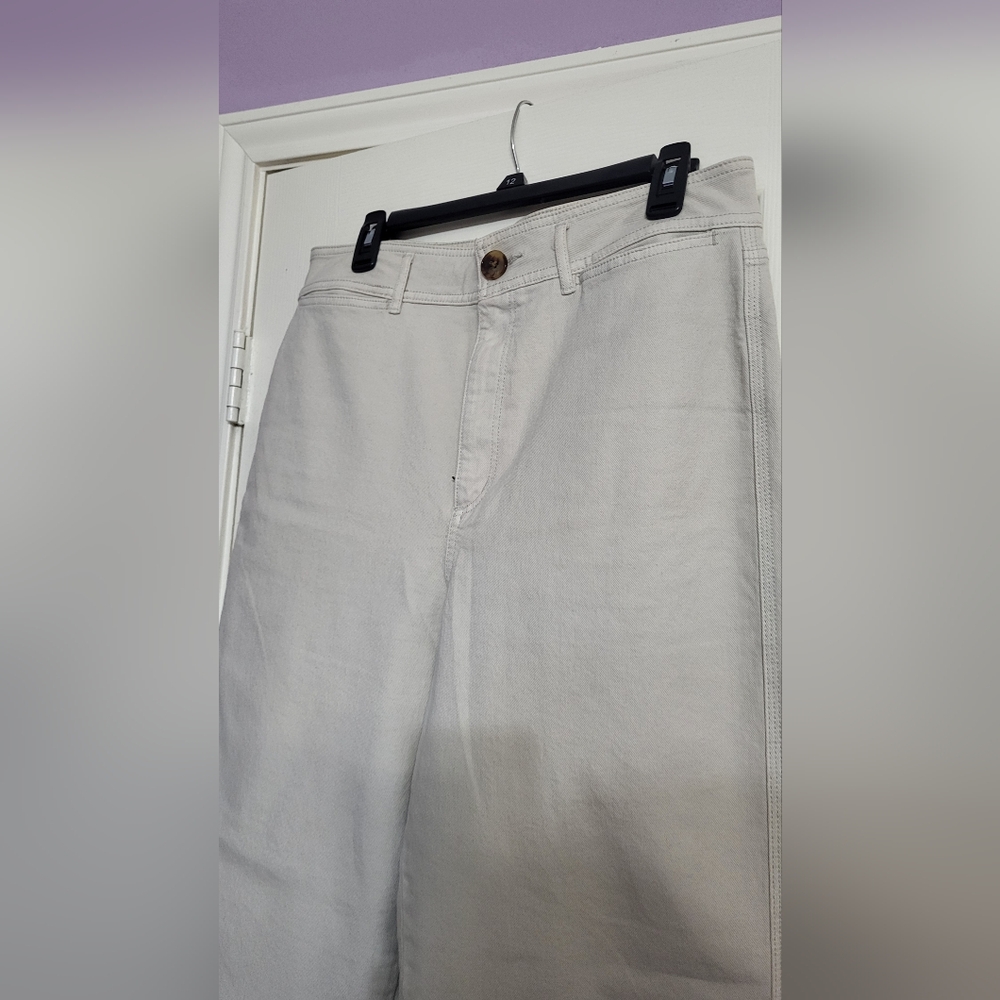 LOFT Cream Boot Cut Pants Size 12/31 - Picture 5 of 10
